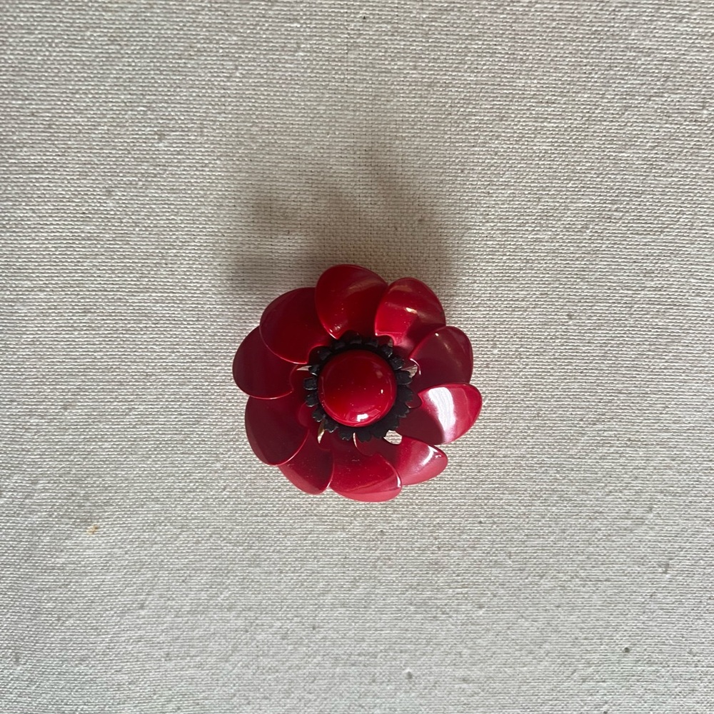 Red Flower Pin Brooch